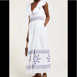 NW $672 tag! ~ Le Sirenuse Positano Frida Maxi, NAVY & RED